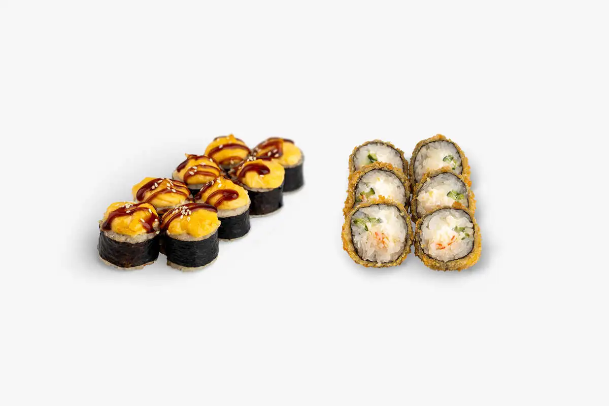 Сет роллов "Два краба" (Кани темпура, Запечённый краб)