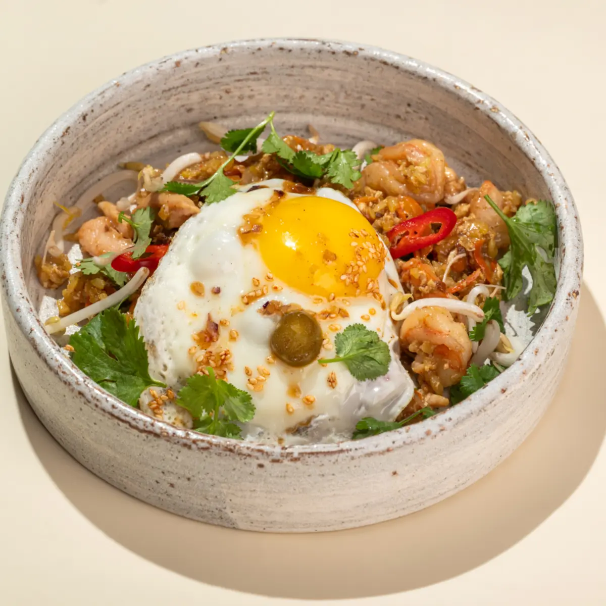 Малазийский рис с креветками и курицей