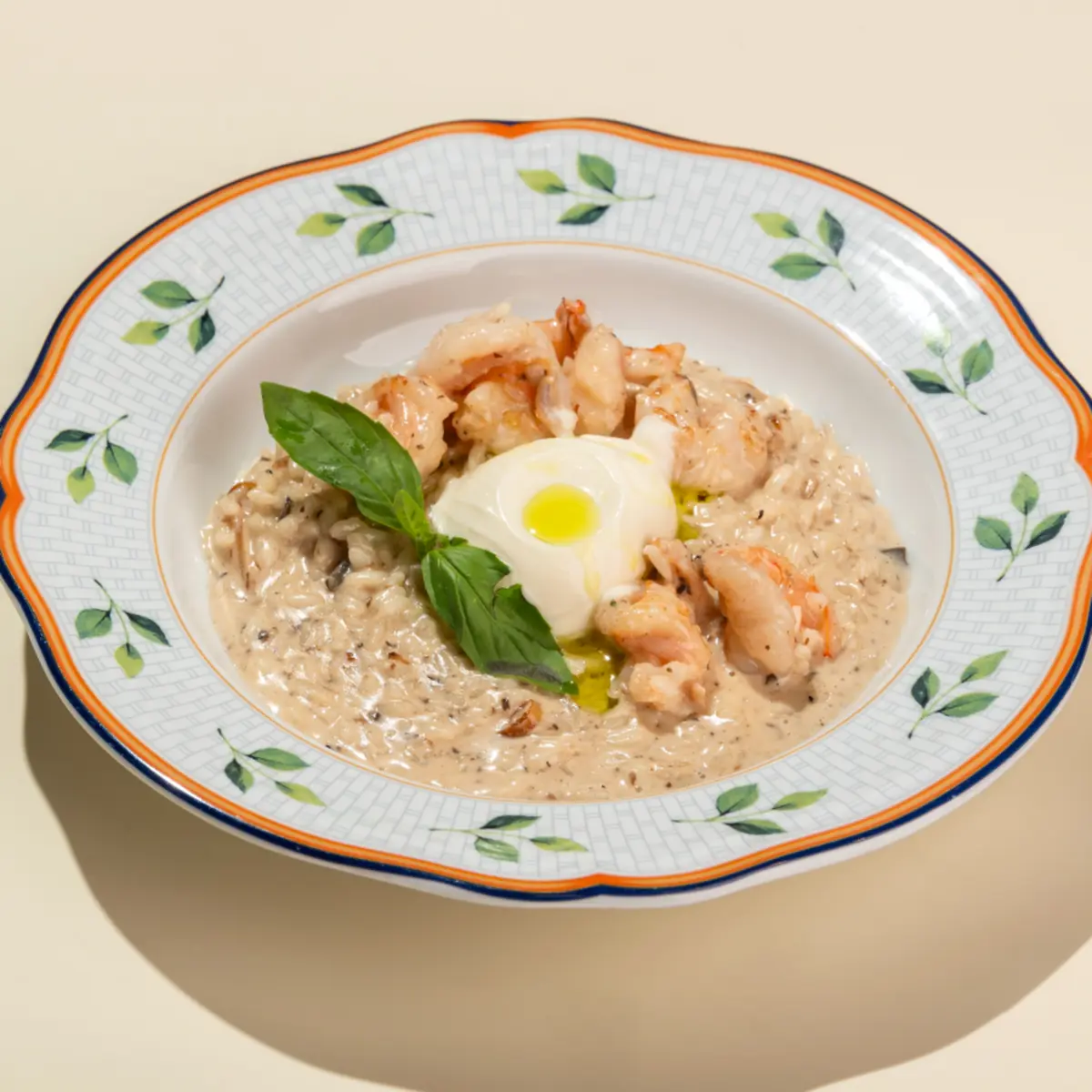 Трюфельный ризотто с креветками