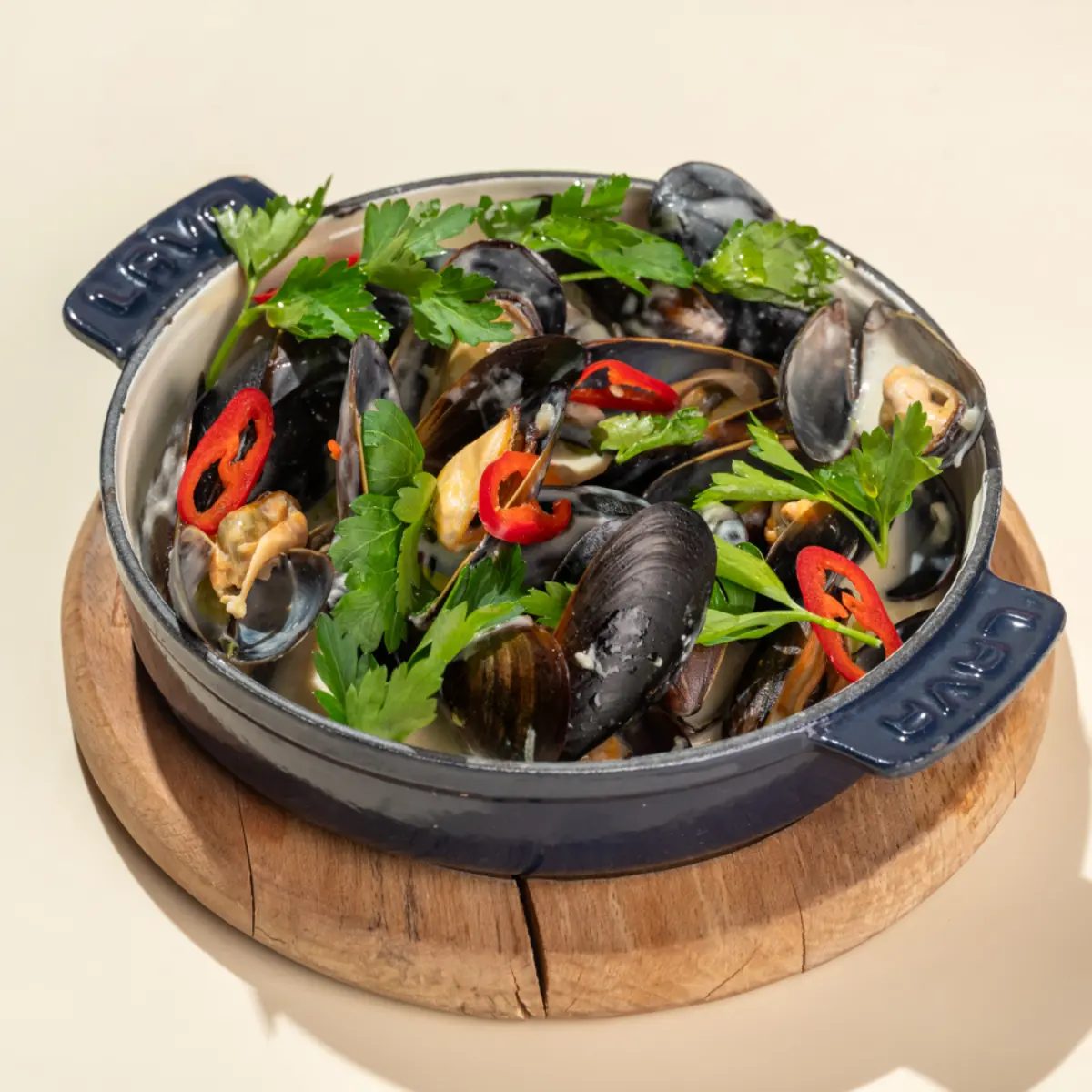 Чилийские мидии в голубом сыре