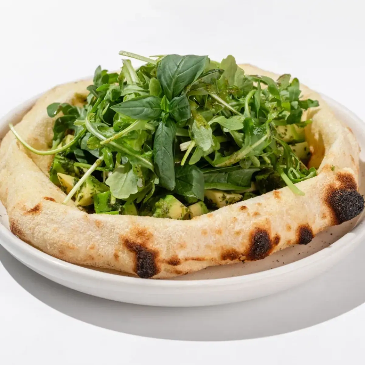 С Лепешка с авокадо, рукколой и соусом чимичурри