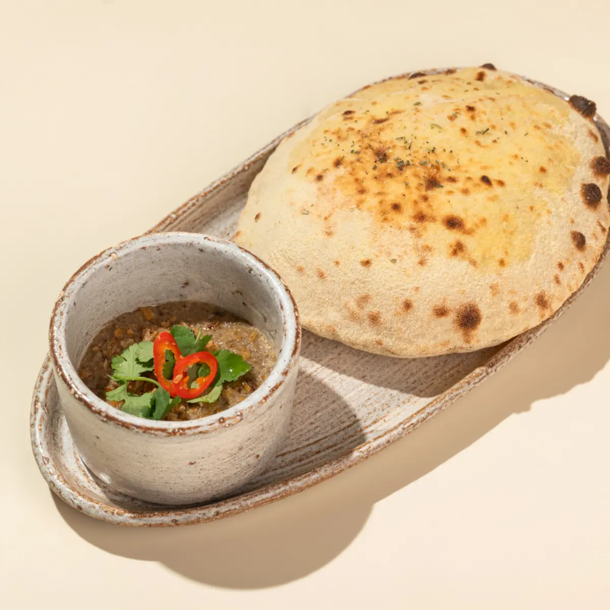 Грибной паштет с греческой лепешкой