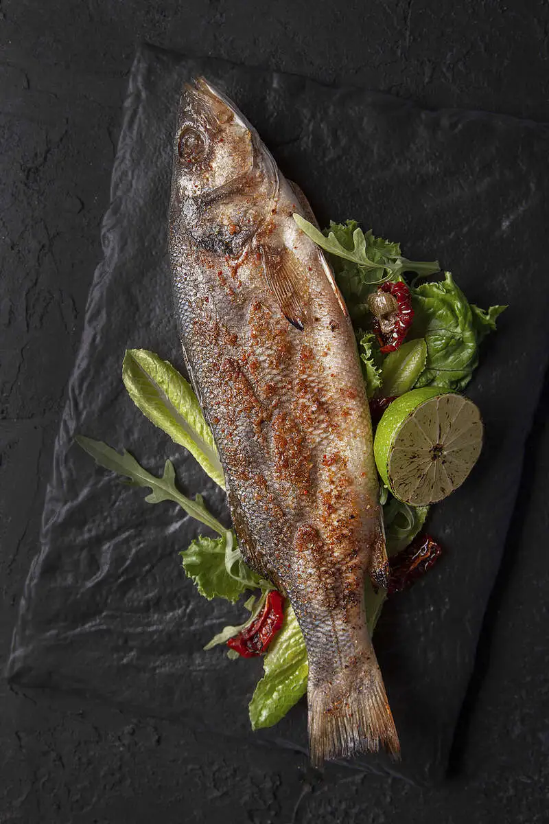 Сибас на гриле в специях Хаубэн 