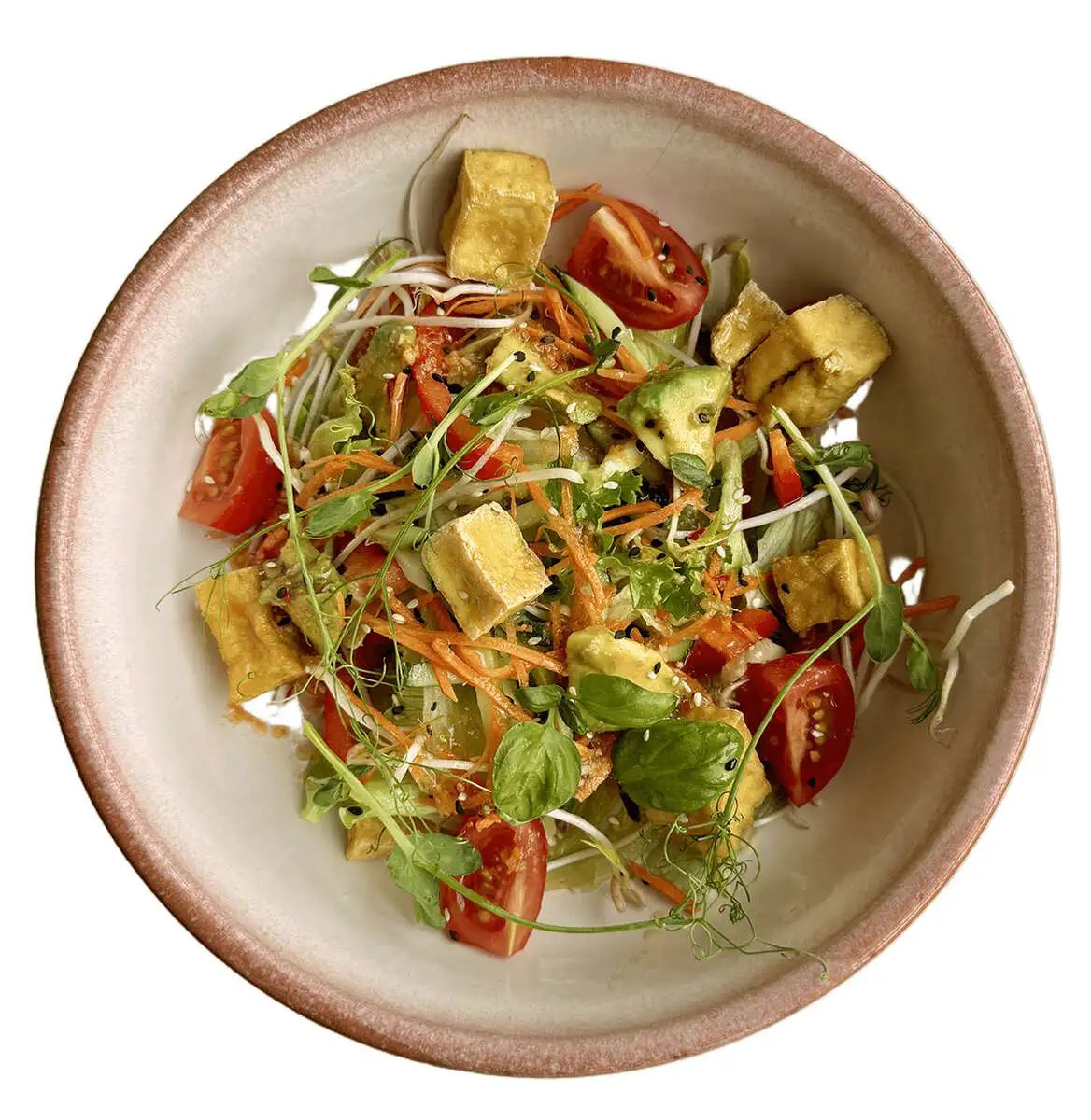 Салат с тофу и авокадо в японском стиле 