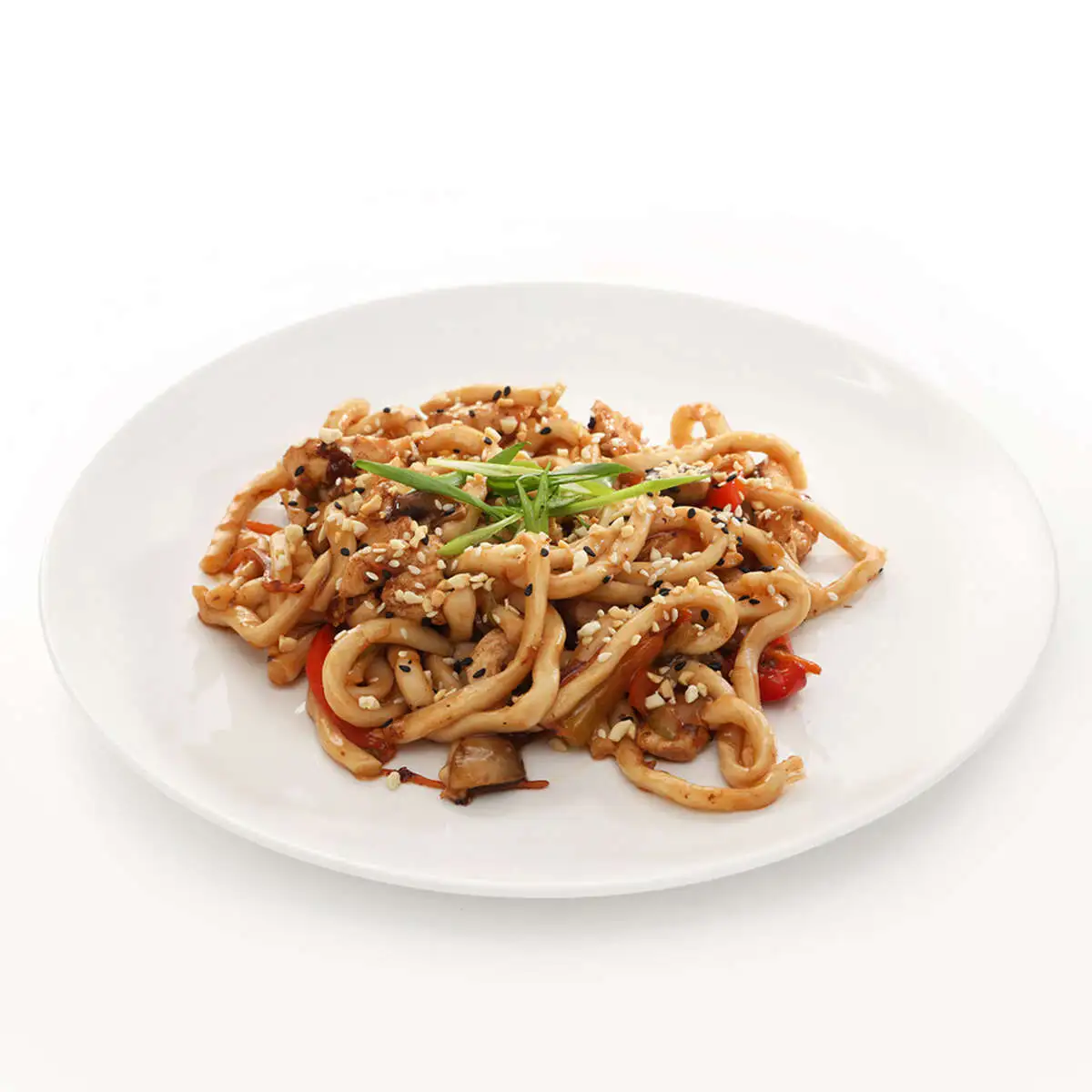 Вок с курочкой и грибами в кисло-сладком соусе