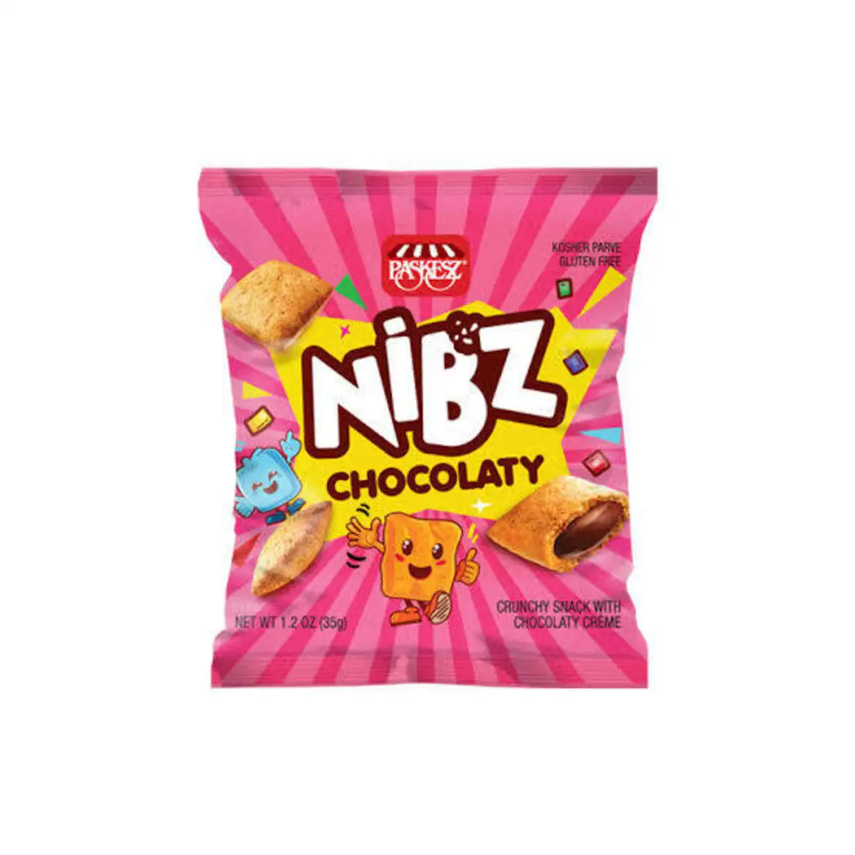 Снек Подушечки Nibz с шок. начинкой 35 г. (ПЕСАХ)