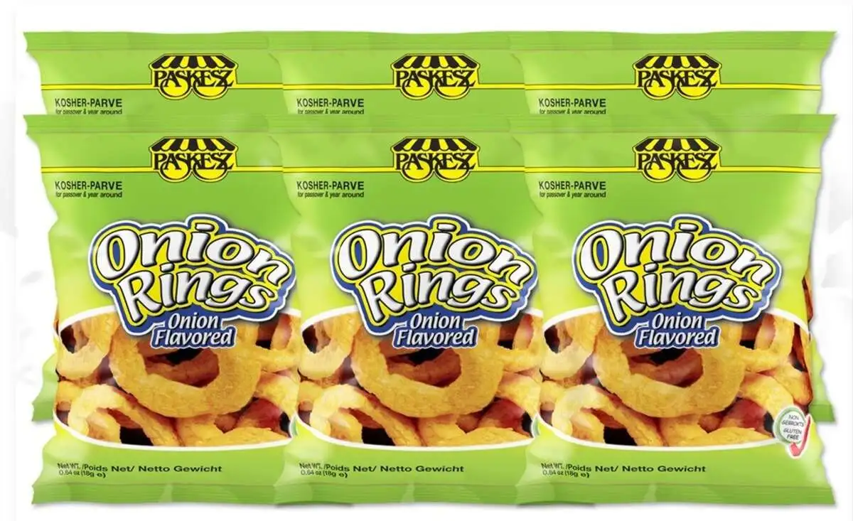 Картофельные кольца Paskesz со вкусом лука  8 x(6 x18 г.) (ПЕСАХ)