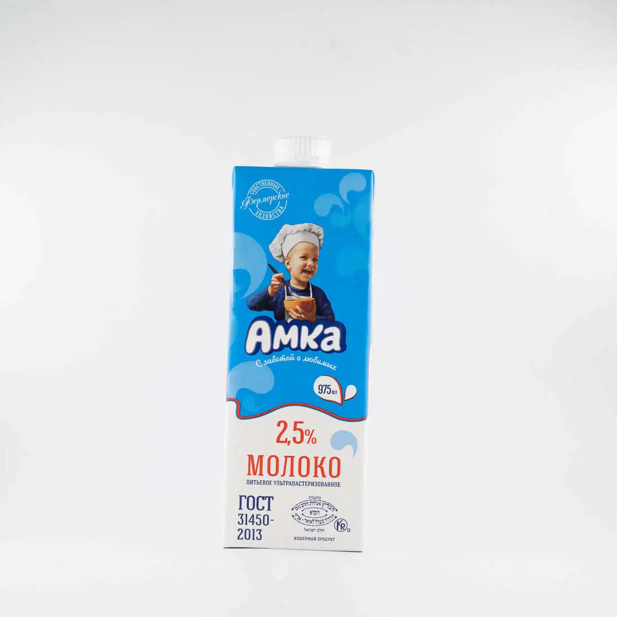АМКА молоко питьевое ультрапастеризованное м.ж.д. 2,5% кошерный продукт