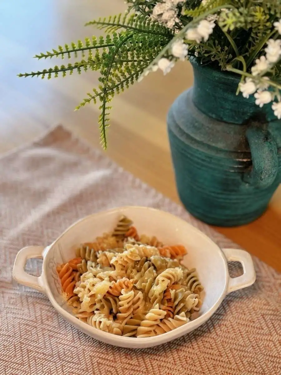 Цветные макарошки с сыром