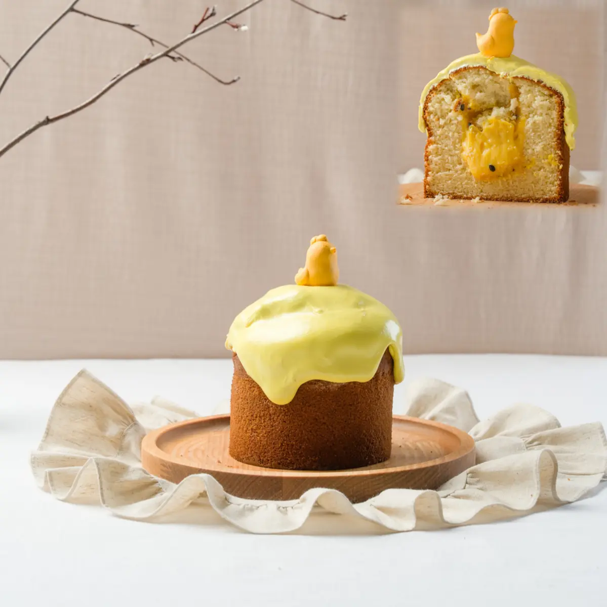 Кулич с манго, маракуйя и заварным кремом