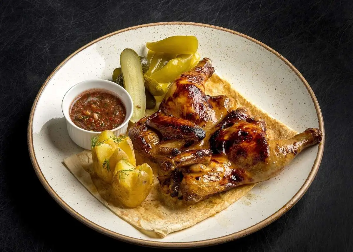 Цыпленок жареный с чесноком