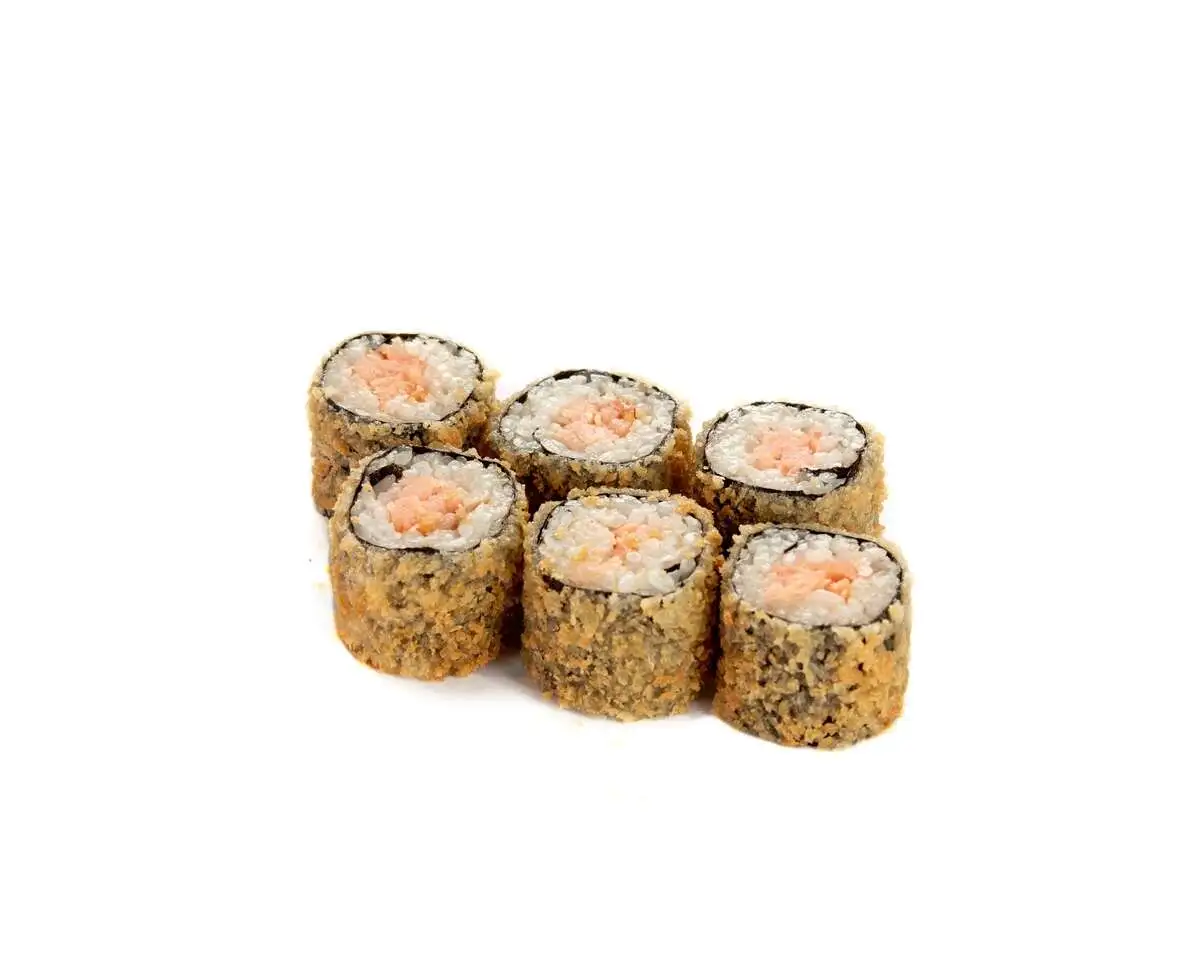 Горячий мини-ролл копченный лосось