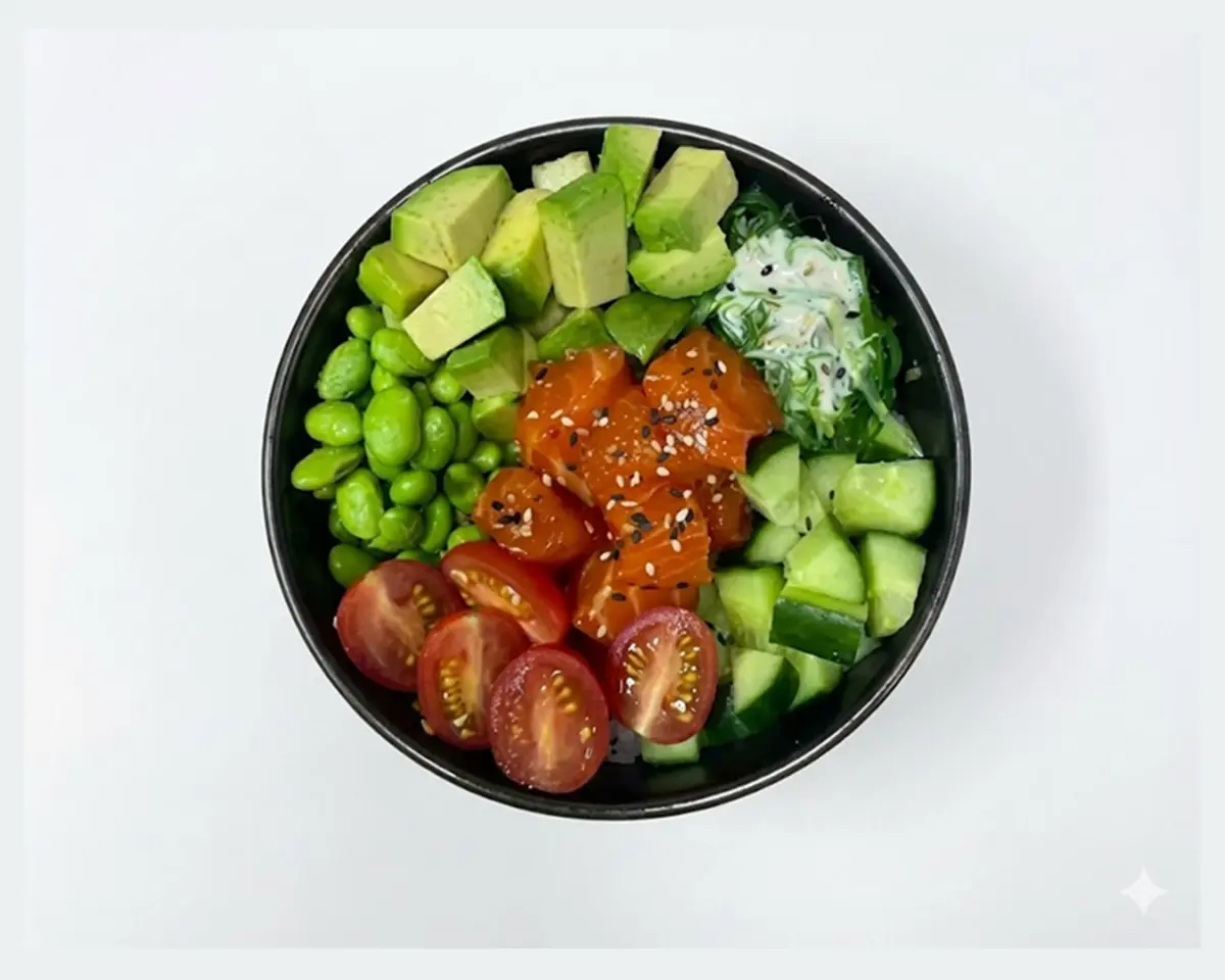 Поке с лососем кимчи 