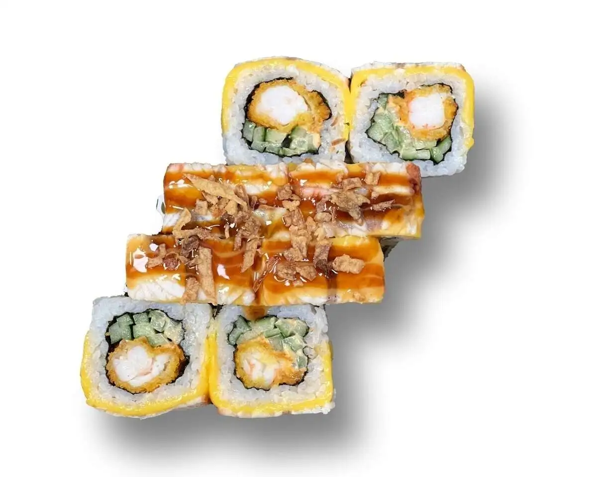 Ролл с угрем и креветкой в темпуре