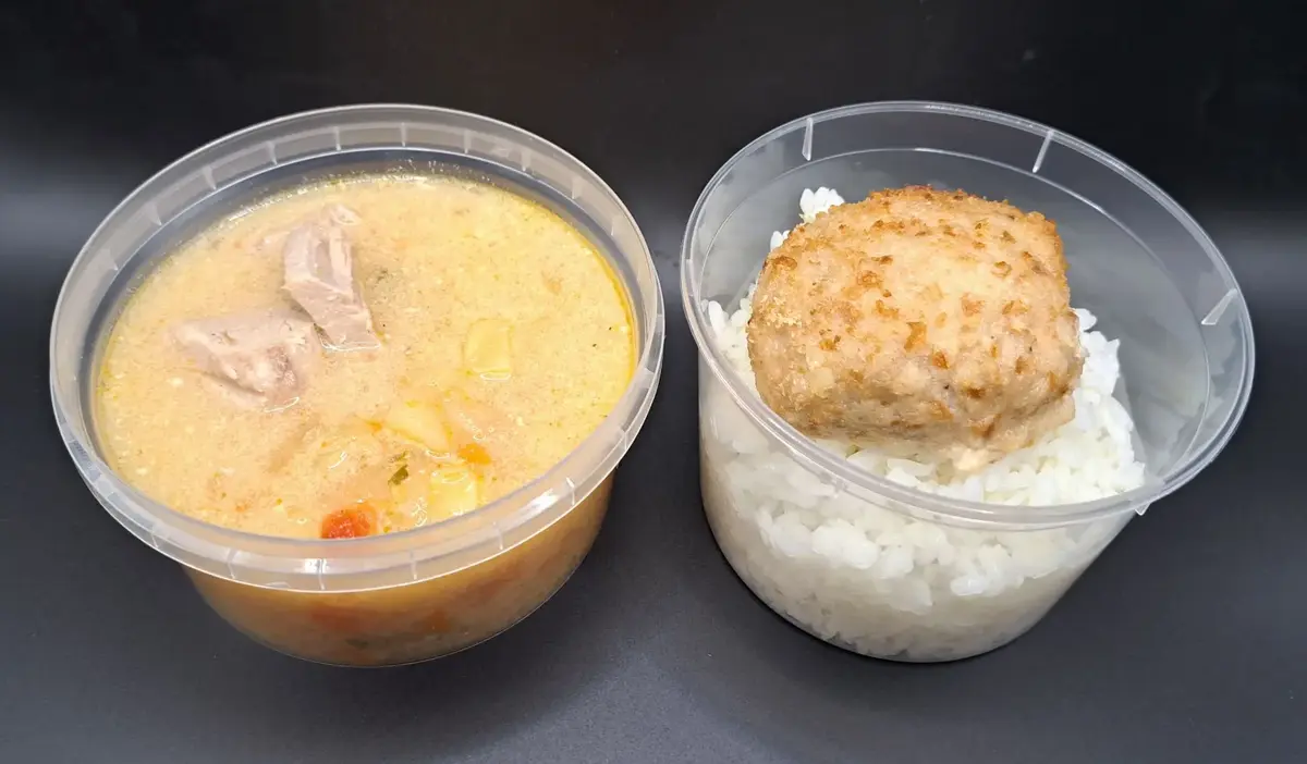 2 Мясной: Суп со свининой и паприкой, Котлета домашняя с рисом