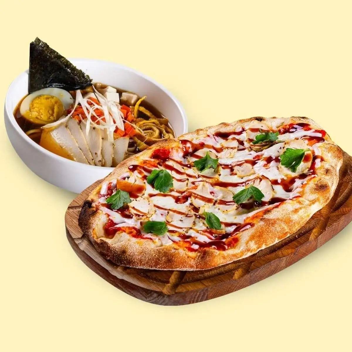 Комбо Суп Рамен классический + римская пицца Курица-Терияки