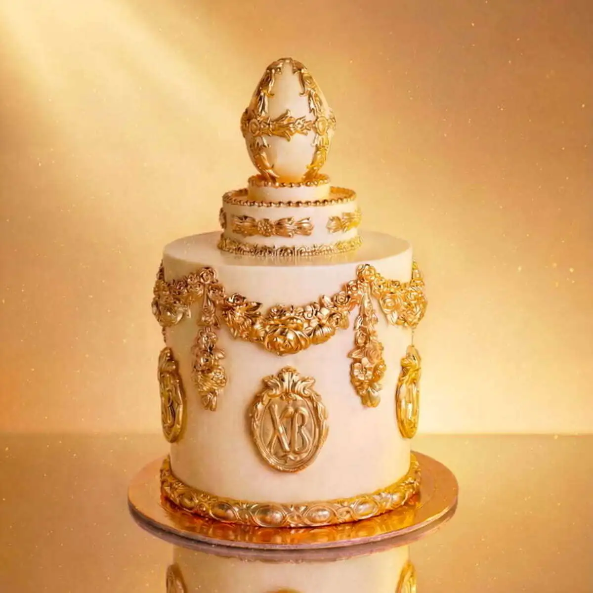 Кулич в куполе из белого шоколада