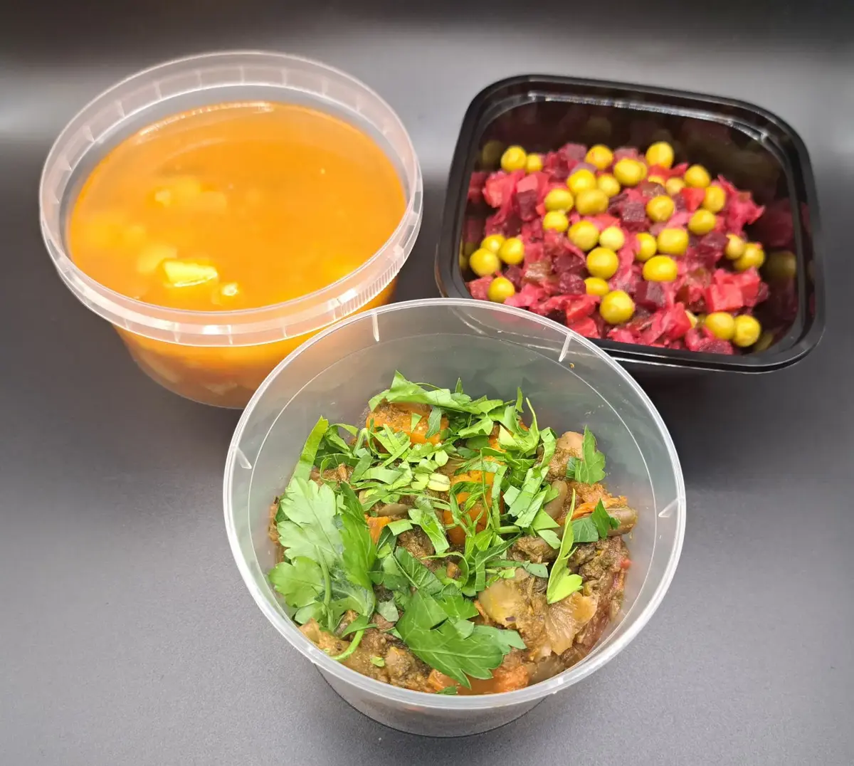 3 Гурман: Винегрет, Суп овощной с нутом, Постное рагу