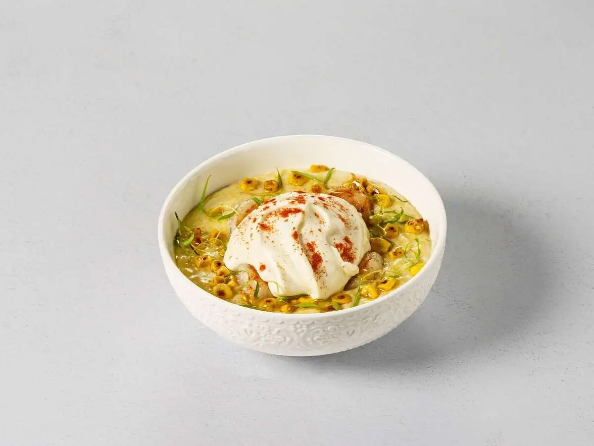 Кукурузная каша с креветкой