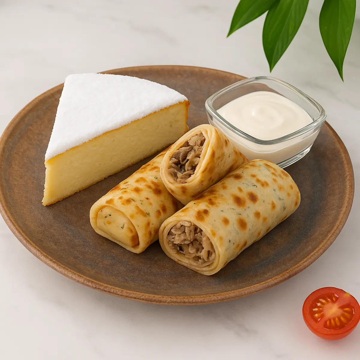 Блины с курицей и запеканка