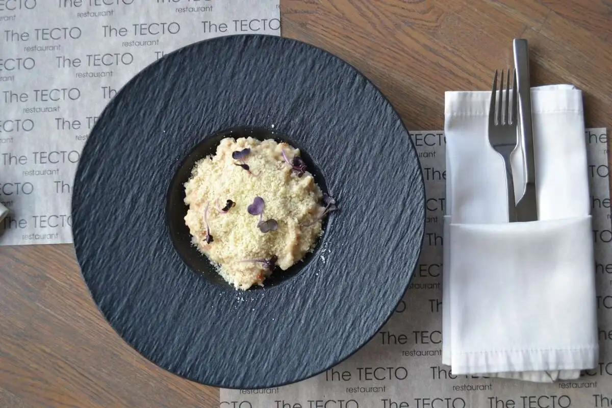 Ризотто с креветками в сливочном соусе