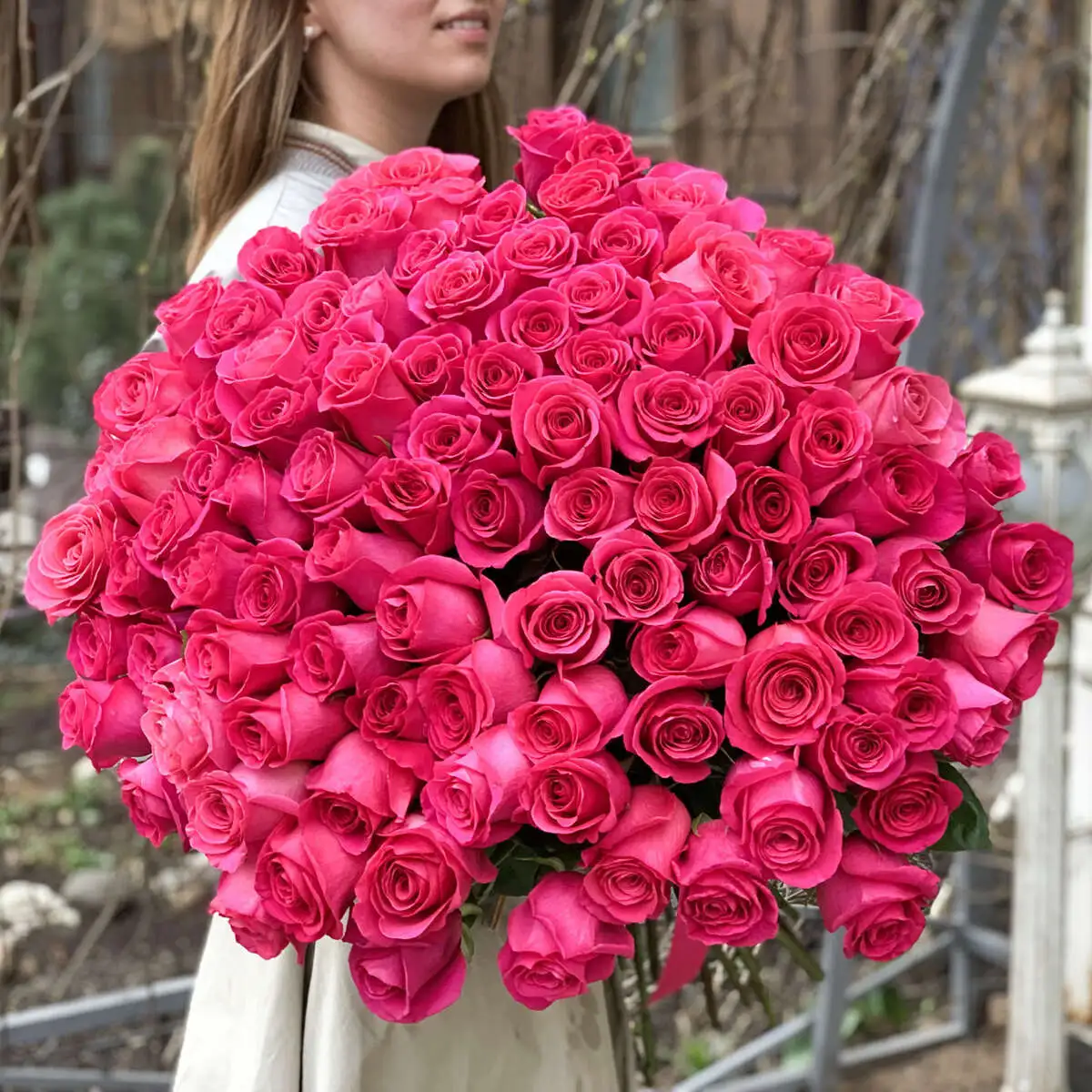 Букет из 101 Розовой розы