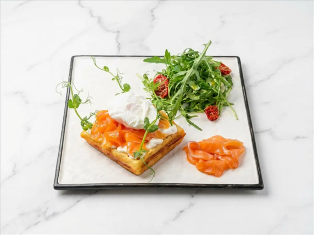 Вафли с лососем