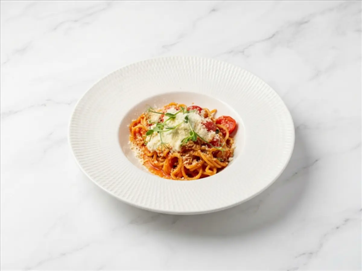 Спагетти аль Помодоро со страчателлой