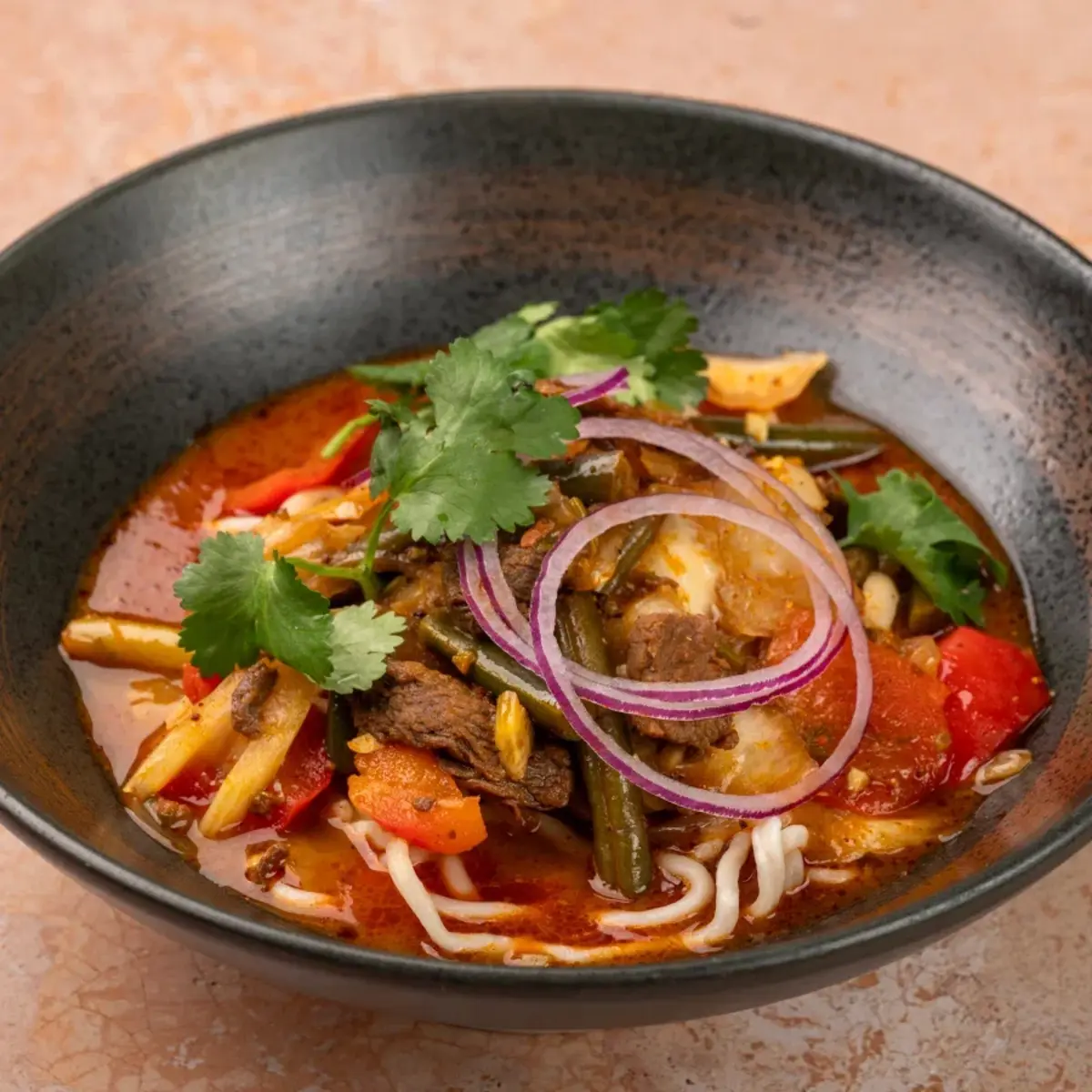 Лагман с говядиной 