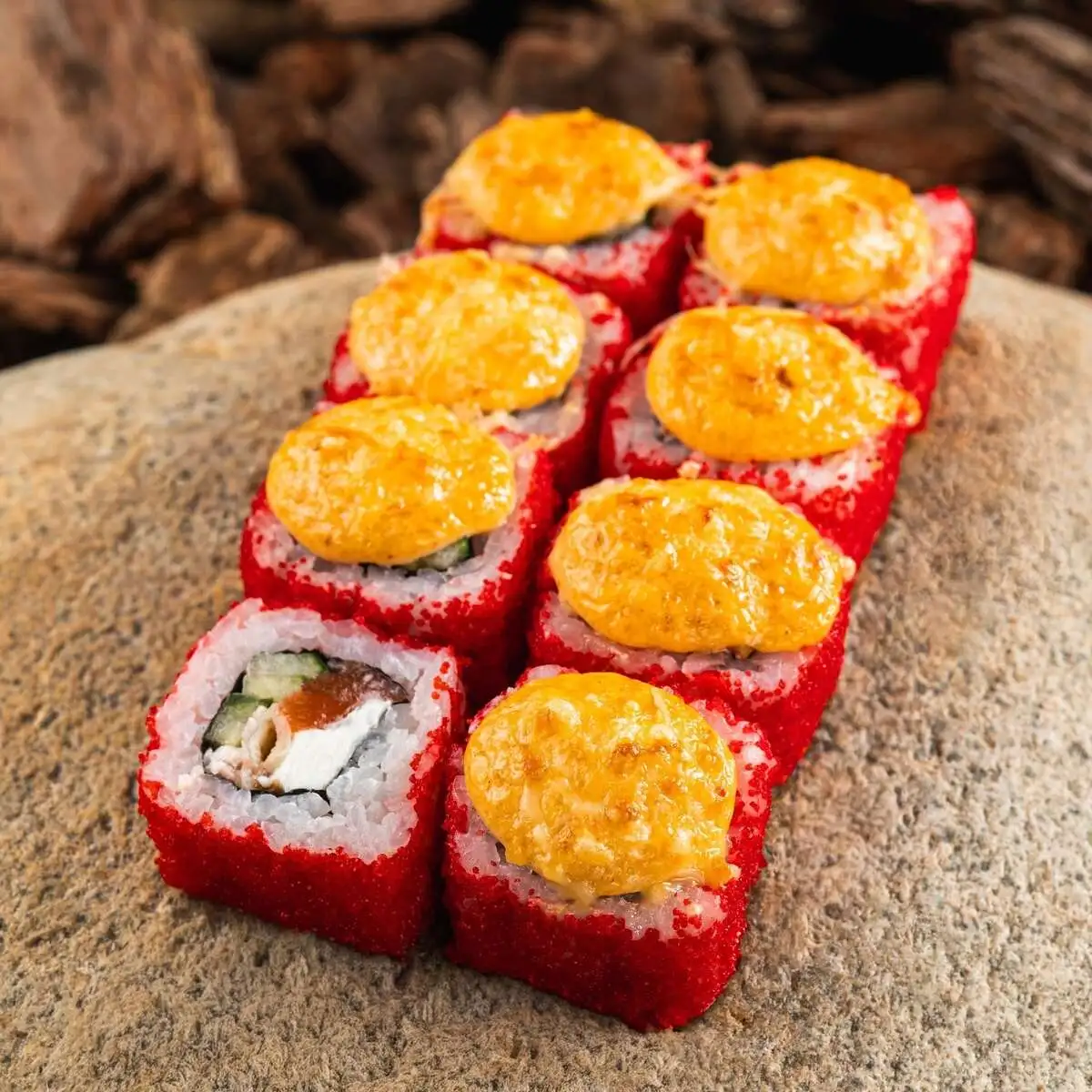 С угрем и лососем