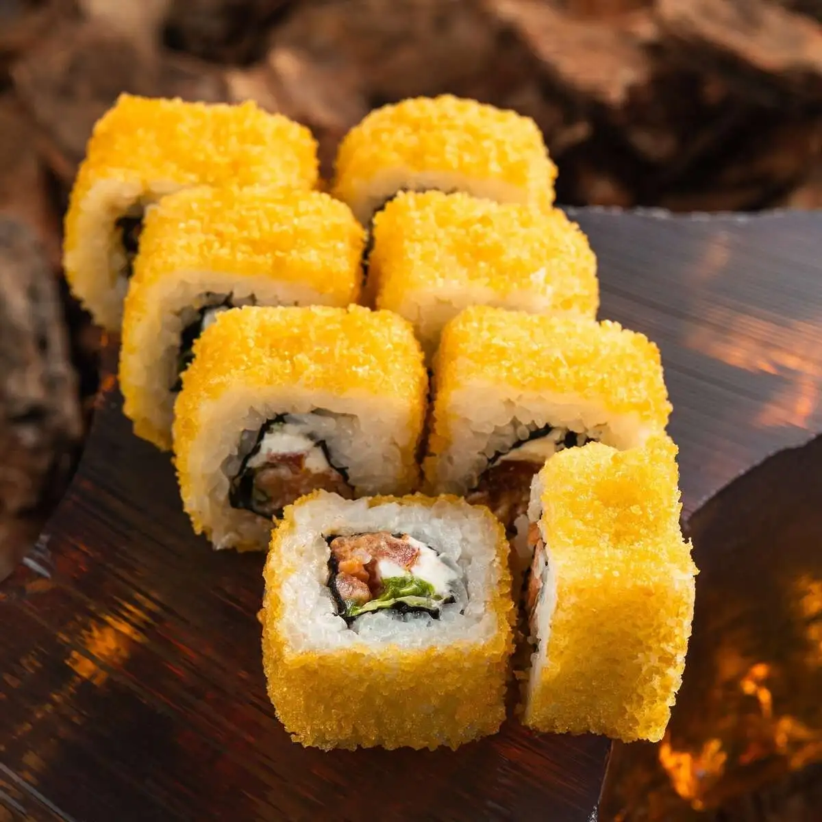 С лососем терияки темпура