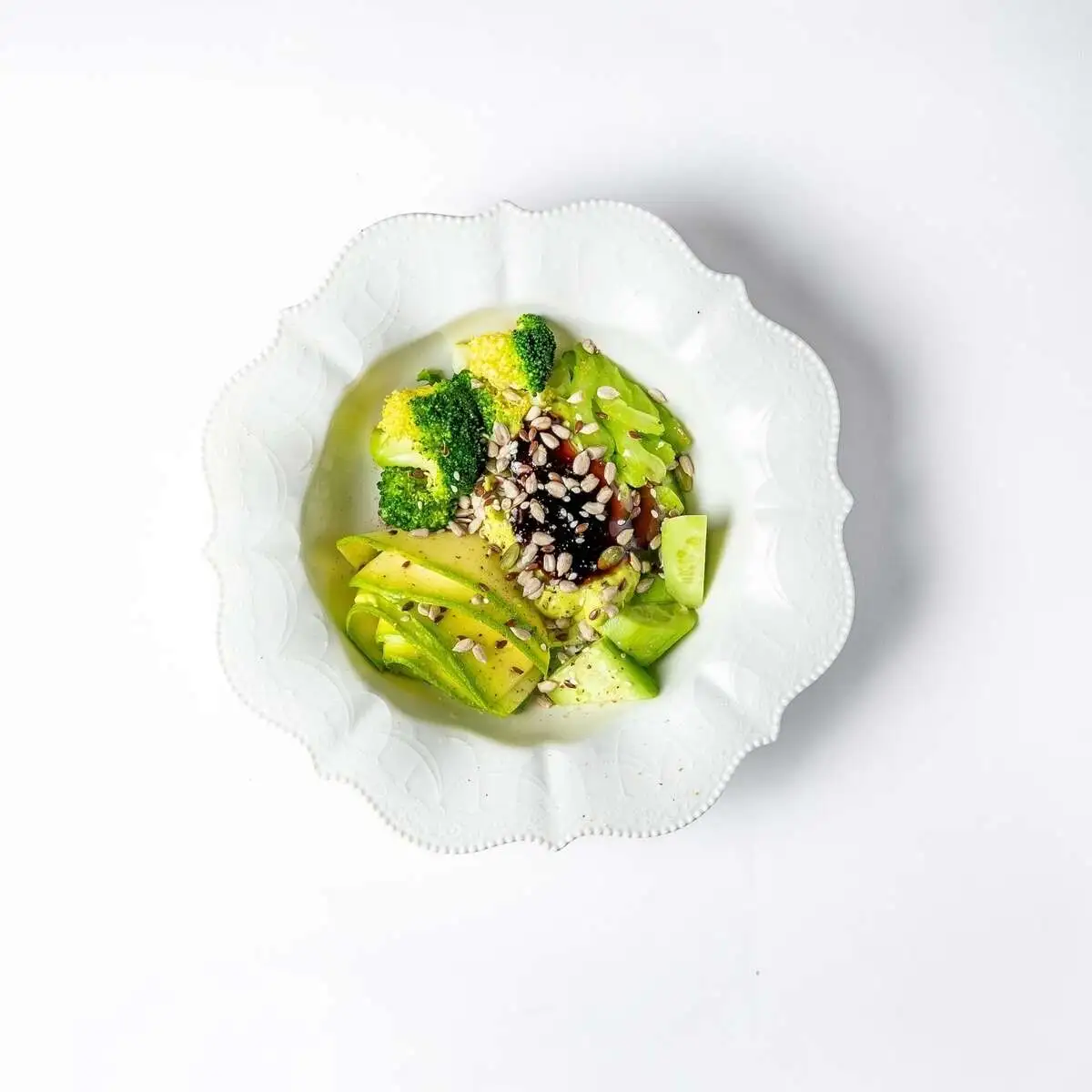 Постный зеленый салат 