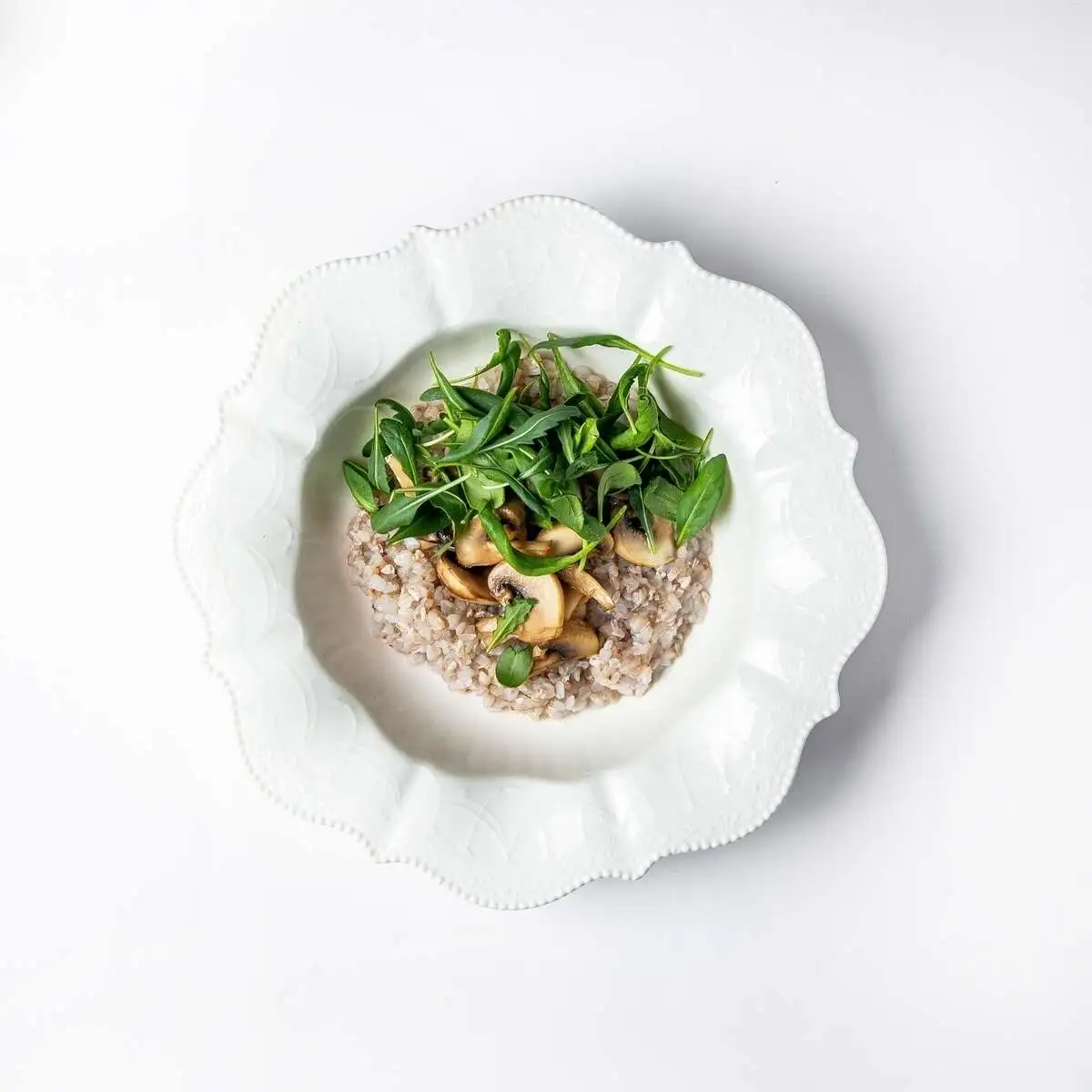 Зеленая гречка с грибами 