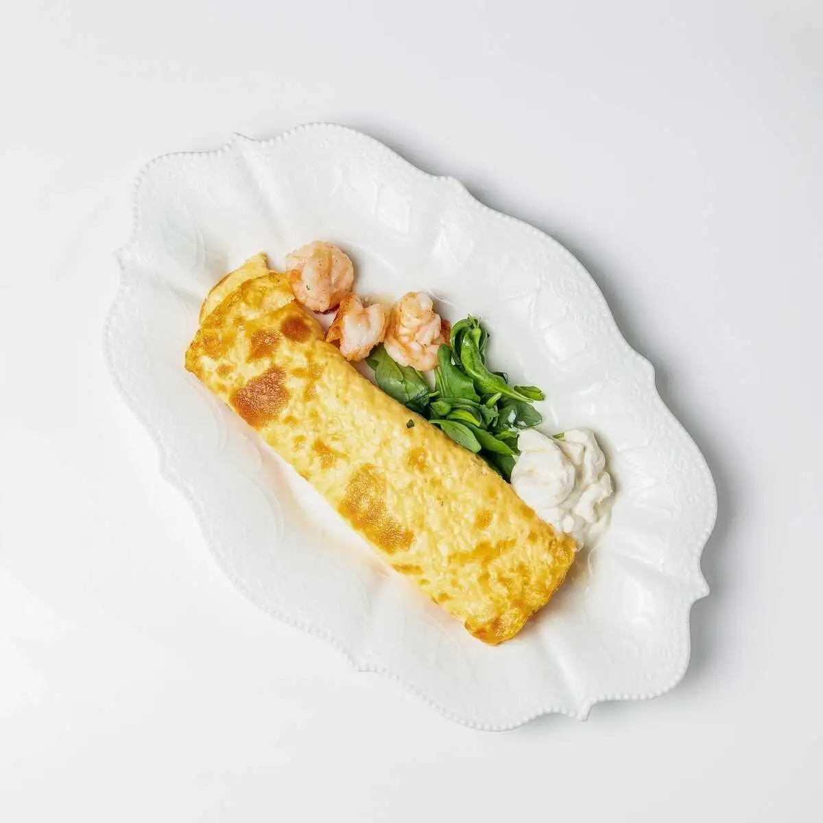 Омлет с креветкой и стачателлой 