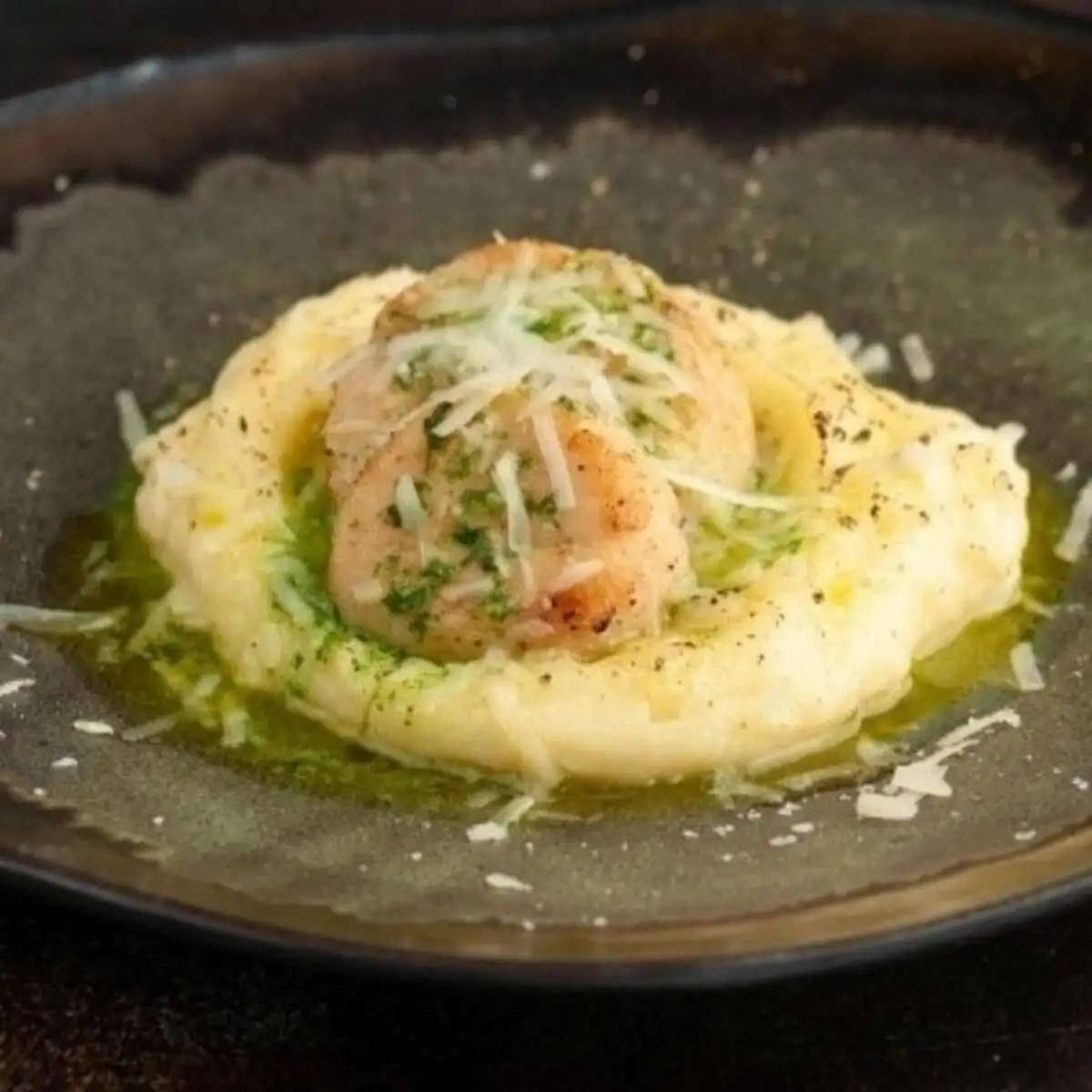 Гребешки с картофельным пюре