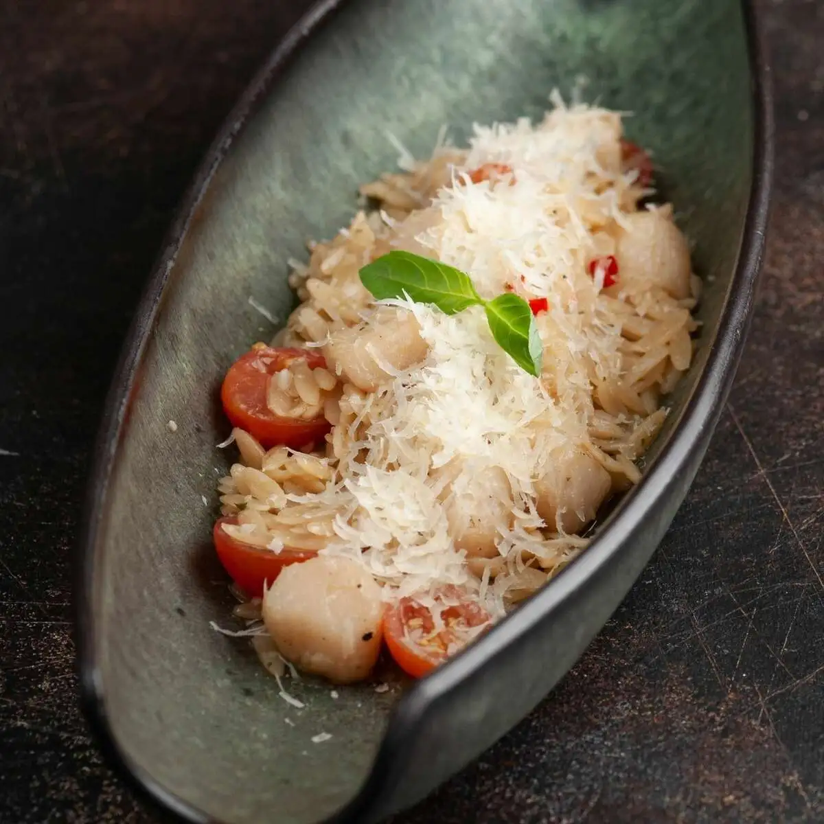 Орзо с гребешками