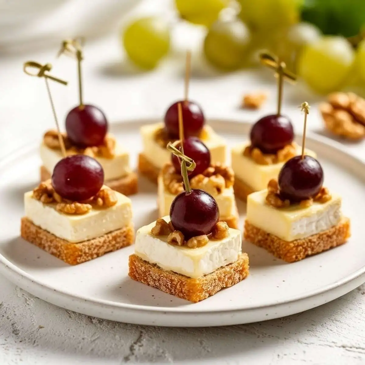 Канапе с сыром "Камамбер", виноградом и грецким орехом 8 шт.