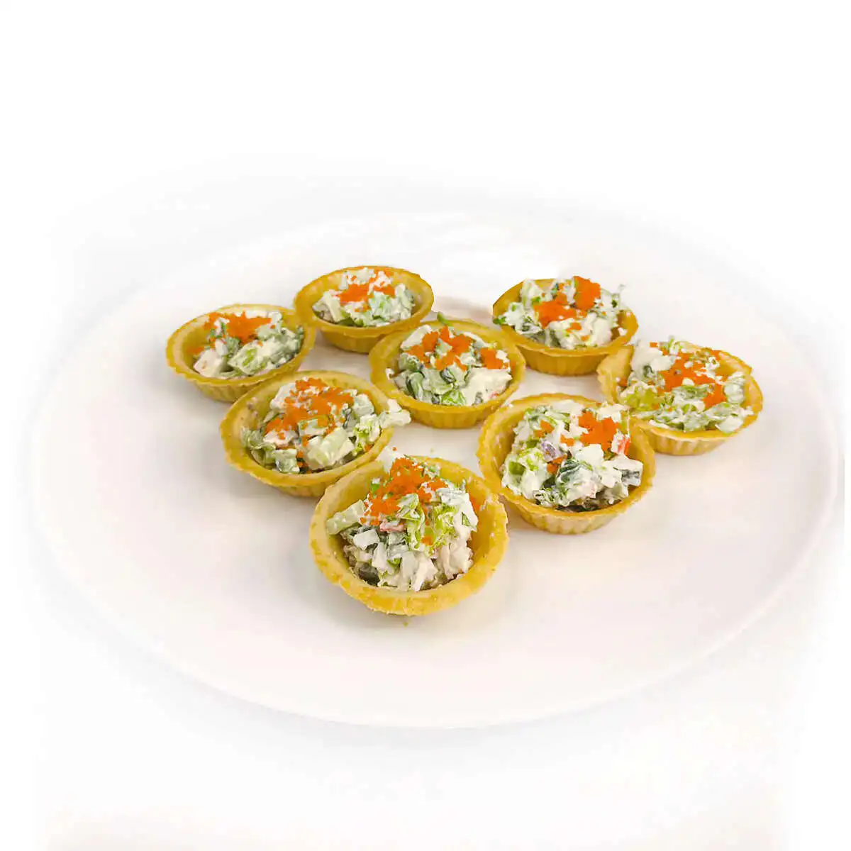 Тарталетки со снежным крабом и соусом "Cпайси"