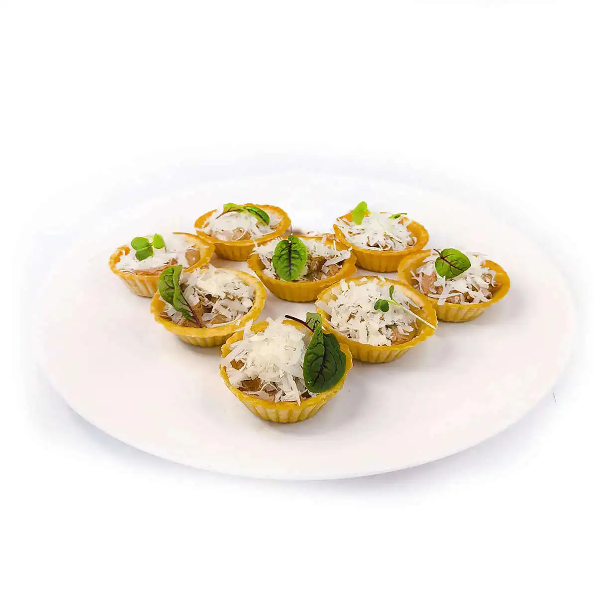 Тарталетки с паштетом из куриной печени и сыром "Пармезан"