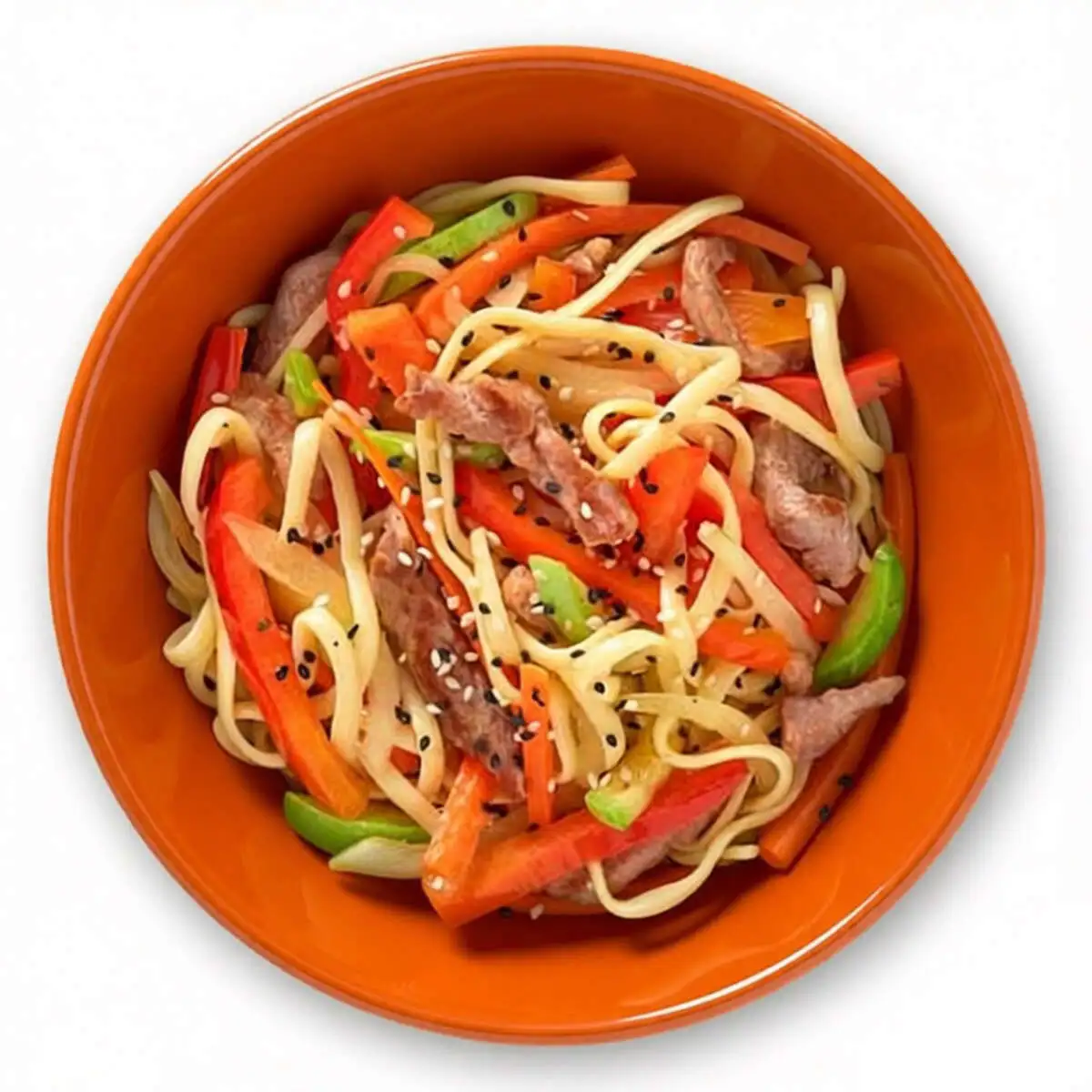 Удон со свининой и овощами