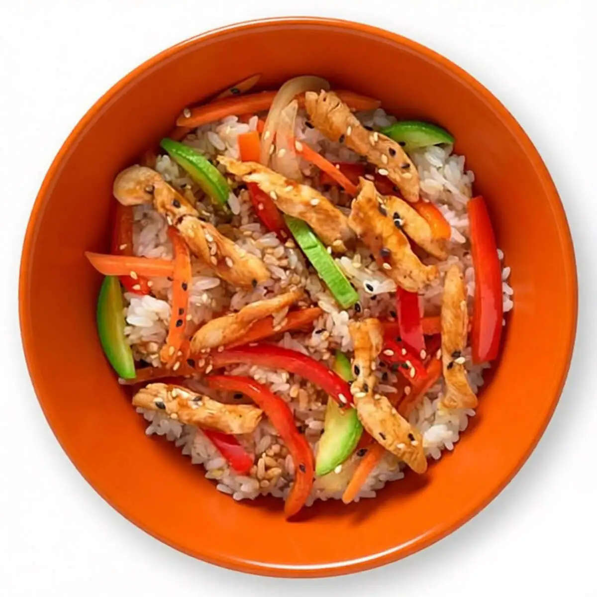 Тяхан с курицей и овощами