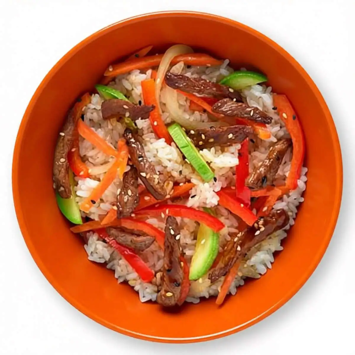 Тяхан со свининой и овощами