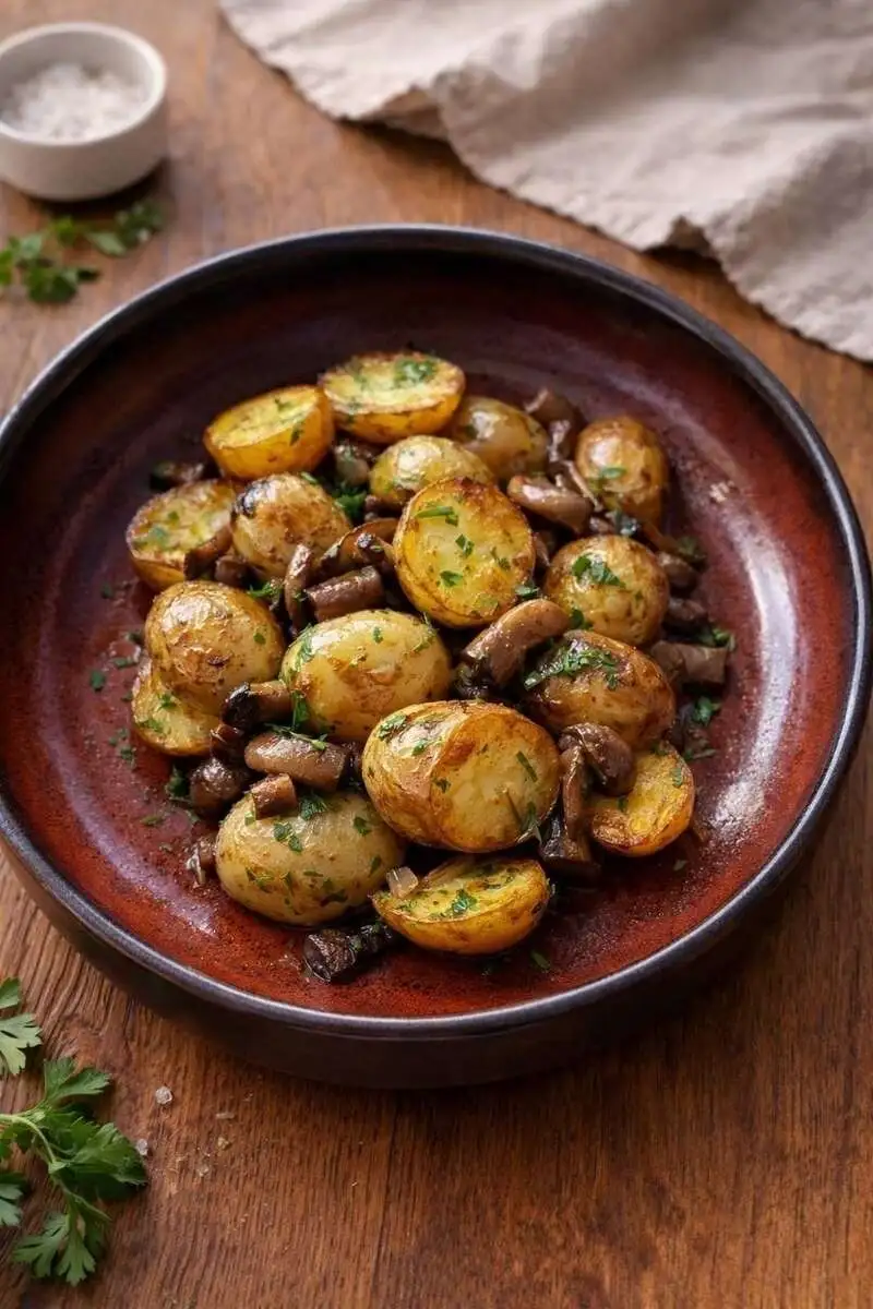 Мини-картофель с грибами