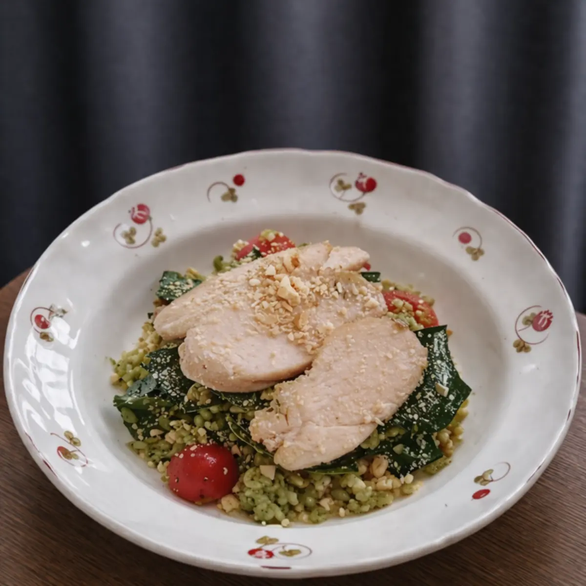 Салат с орзо, куриным филе