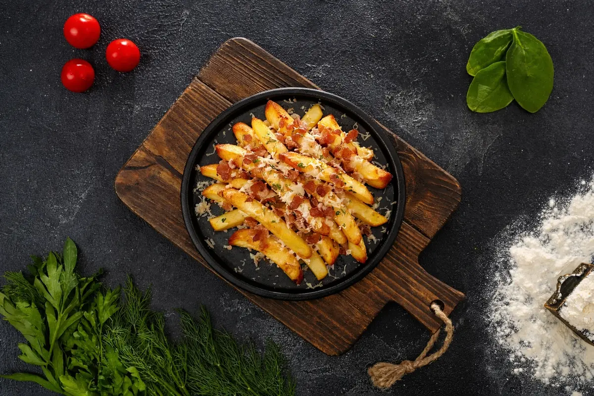 Картофель фри с беконом