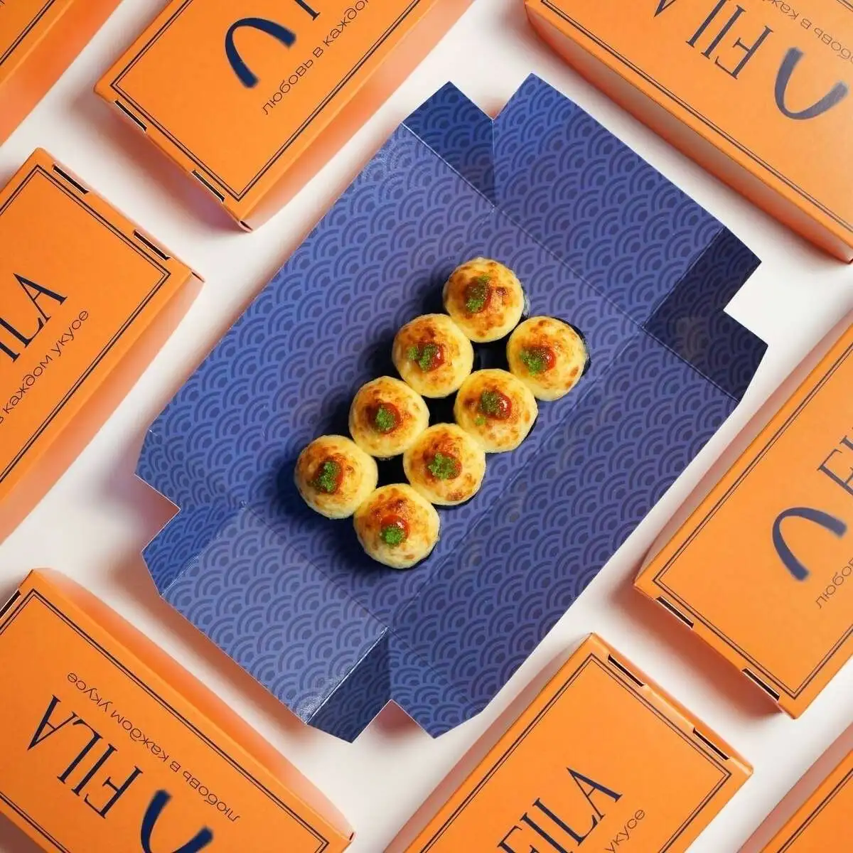 Запеченный ролл с креветкой