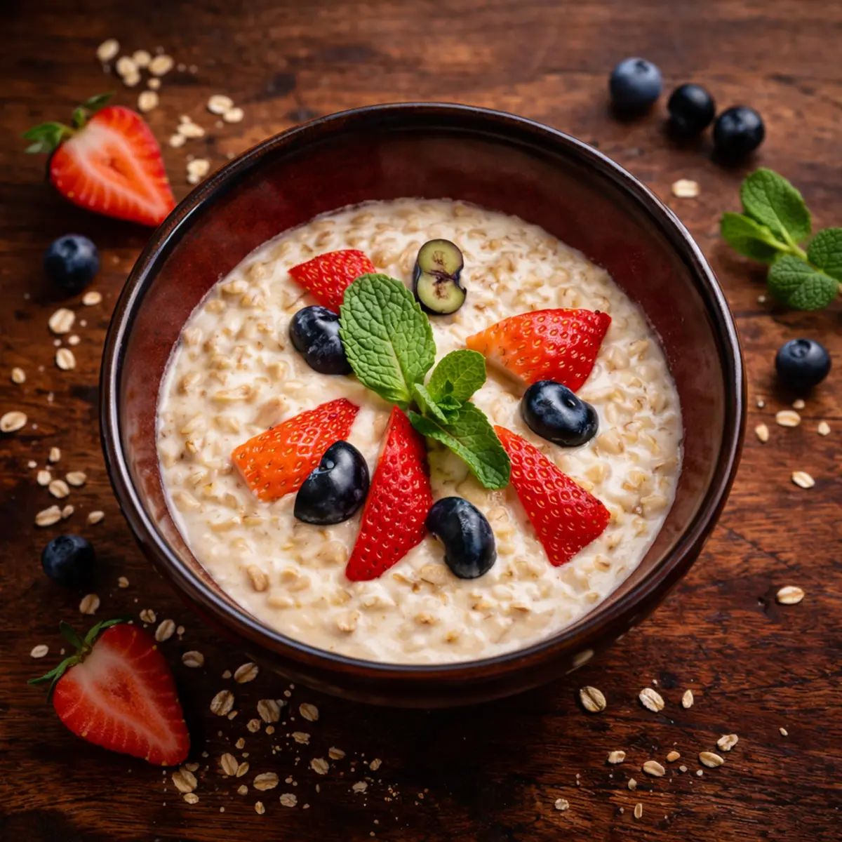 Каша овсяная со свежими ягодами