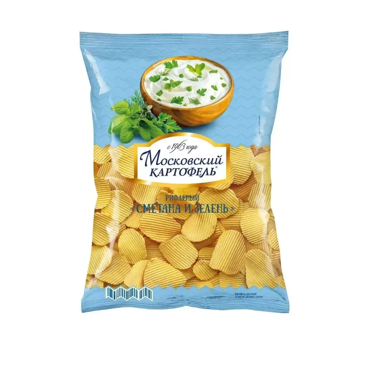 Чипсы Московский Картофель Сметана/Зелень 120гр