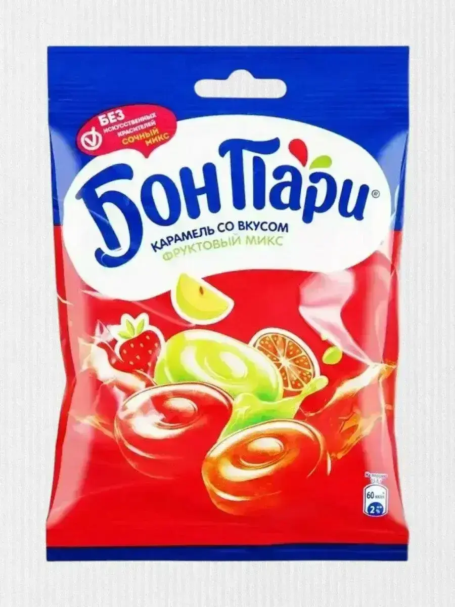 Леденцы Бон Пари Фруктовый Микс 75гр