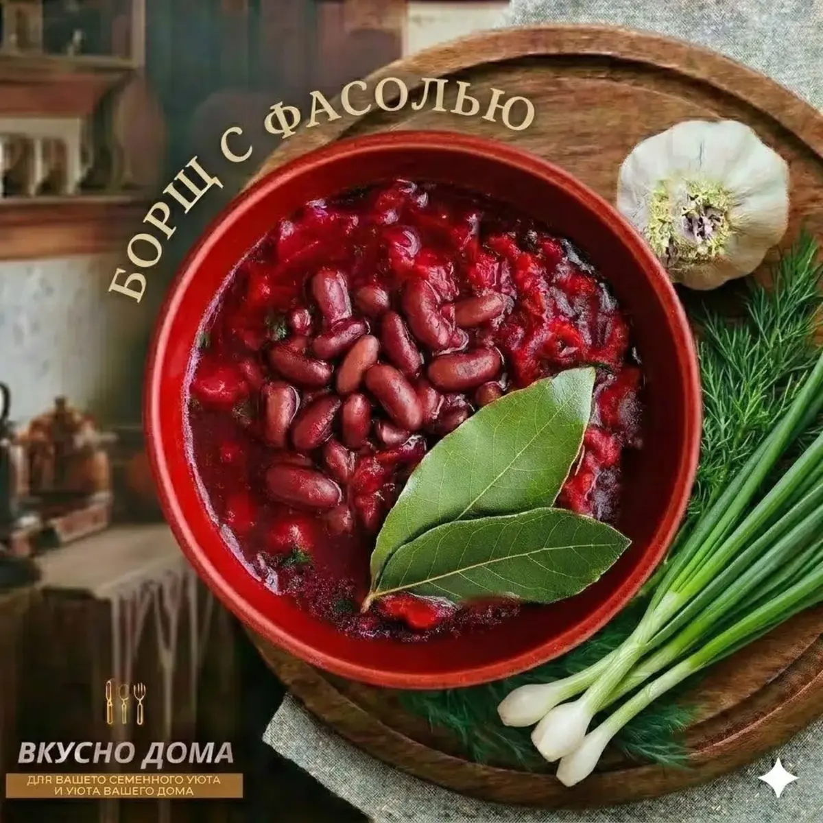Борщ с фасолью (постное, ❄)